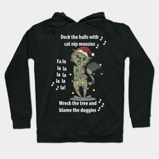 Christmas Carol Singer Cats Caroler for Cat Lovers Hoodie